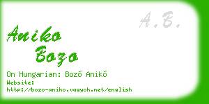aniko bozo business card