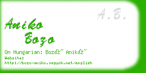 aniko bozo business card